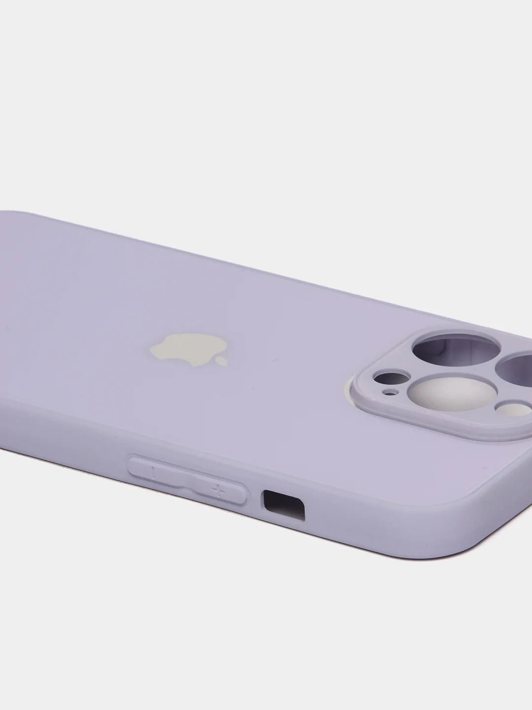 Лавандовый чехол силиконовый со стеклянной панелью для iPhone 13 Pro