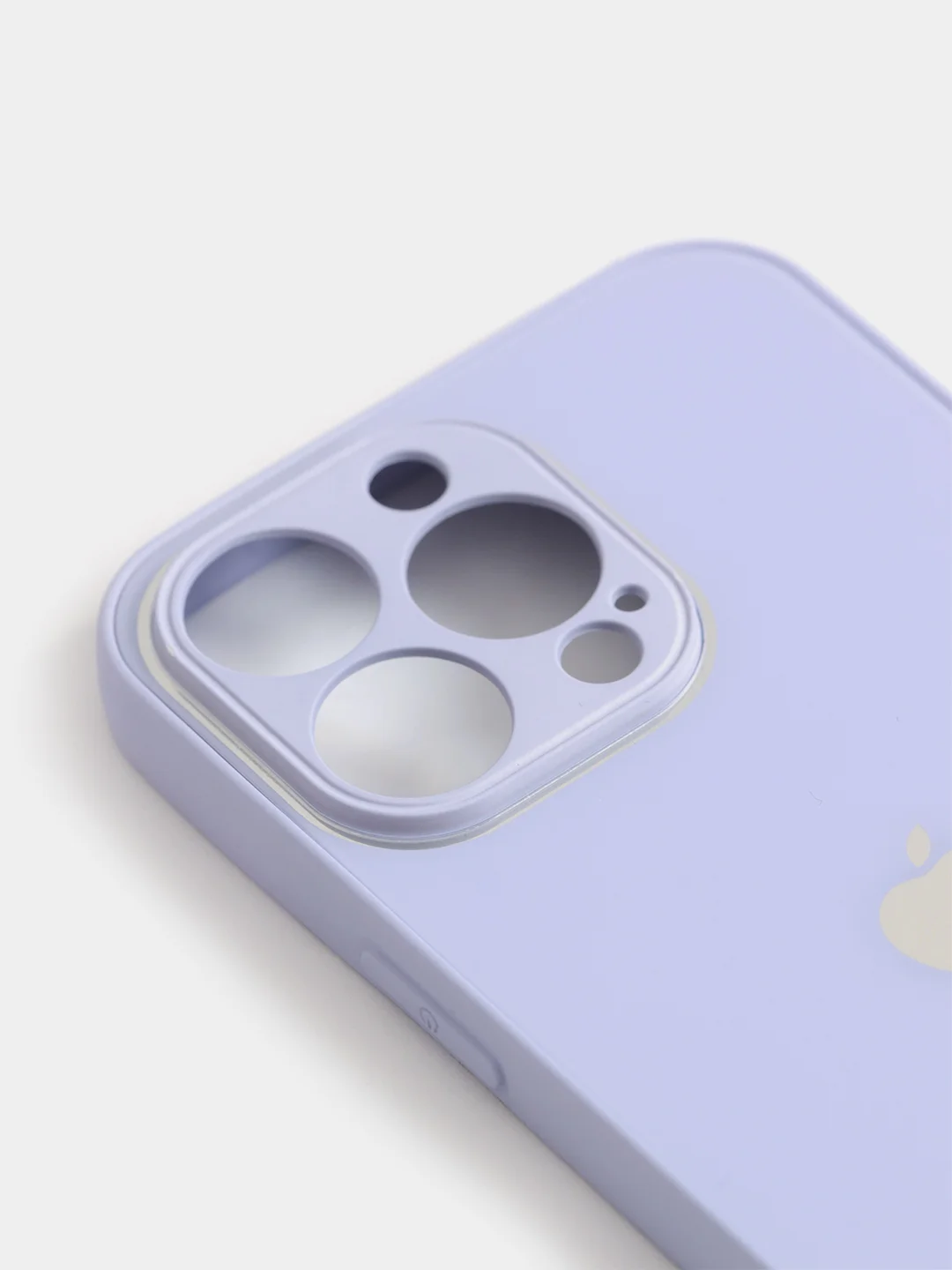 Лавандовый чехол силиконовый со стеклянной панелью для iPhone 13 Pro