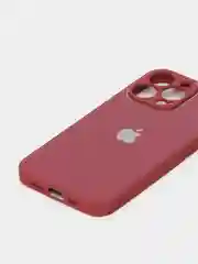 Багровый чехол силиконовый со стеклянной панелью для iPhone 13 Pro