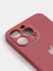 Багровый чехол силиконовый со стеклянной панелью для iPhone 13 Pro