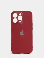 Багровый чехол силиконовый со стеклянной панелью для iPhone 13 Pro