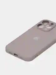 Бежевый меланж чехол силиконовый со стеклянной панелью для iPhone 13 Pro