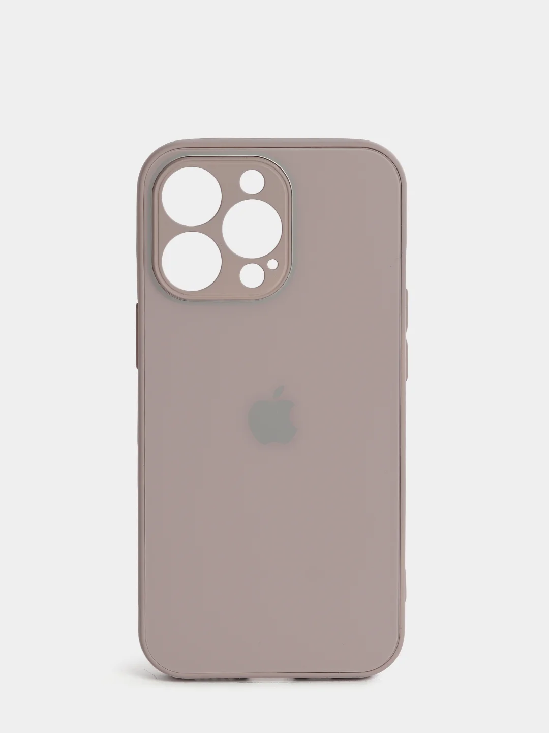 Бежевый меланж чехол силиконовый со стеклянной панелью для iPhone 13 Pro