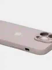Бежевый меланж чехол силиконовый со стеклянной панелью для iPhone 13 Pro