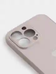 Бежевый меланж чехол силиконовый со стеклянной панелью для iPhone 13 Pro