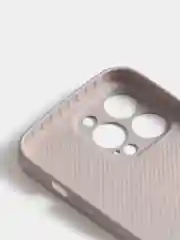 Бежевый меланж чехол силиконовый со стеклянной панелью для iPhone 13 Pro