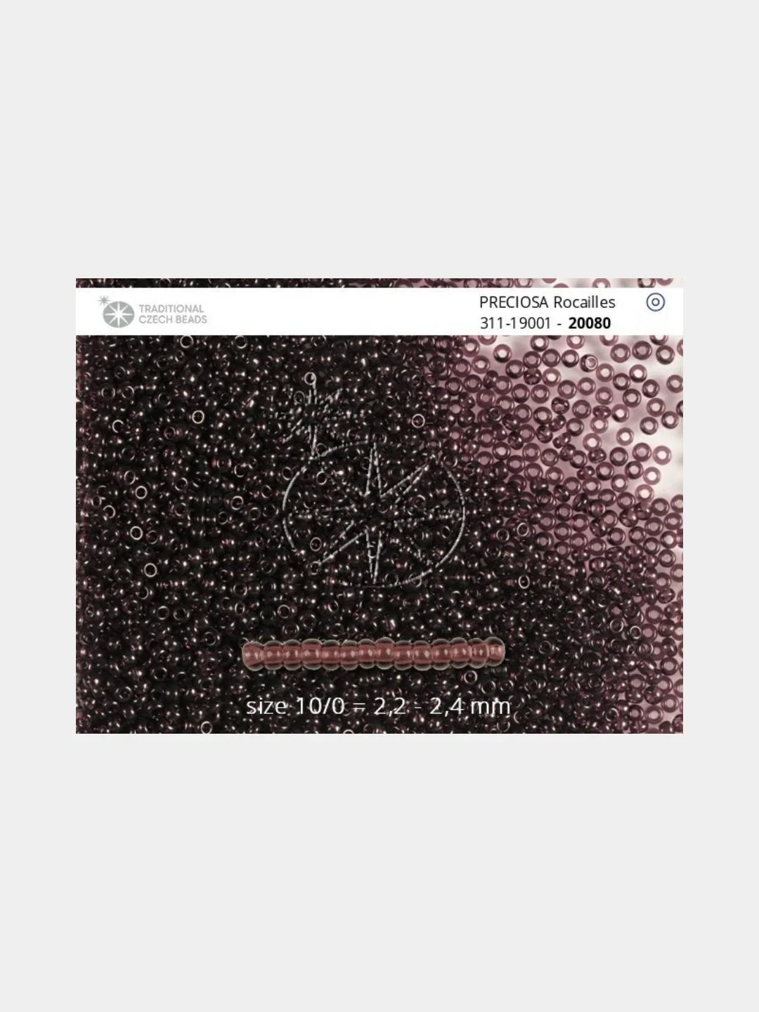 Фиолетовый чешский бисер Preciosa 10/0, Natural transparent (10, 50 грамм)