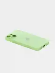 Лайм чехол силиконовый со стеклянной панелью для iPhone 13