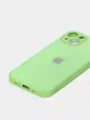 Лайм чехол силиконовый со стеклянной панелью для iPhone 13