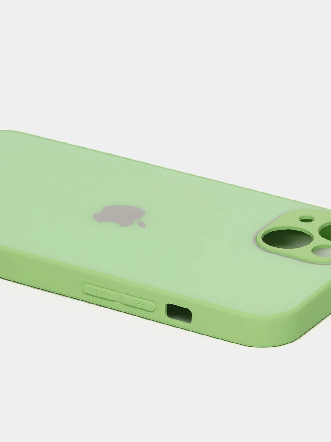 Лайм чехол силиконовый со стеклянной панелью для iPhone 13