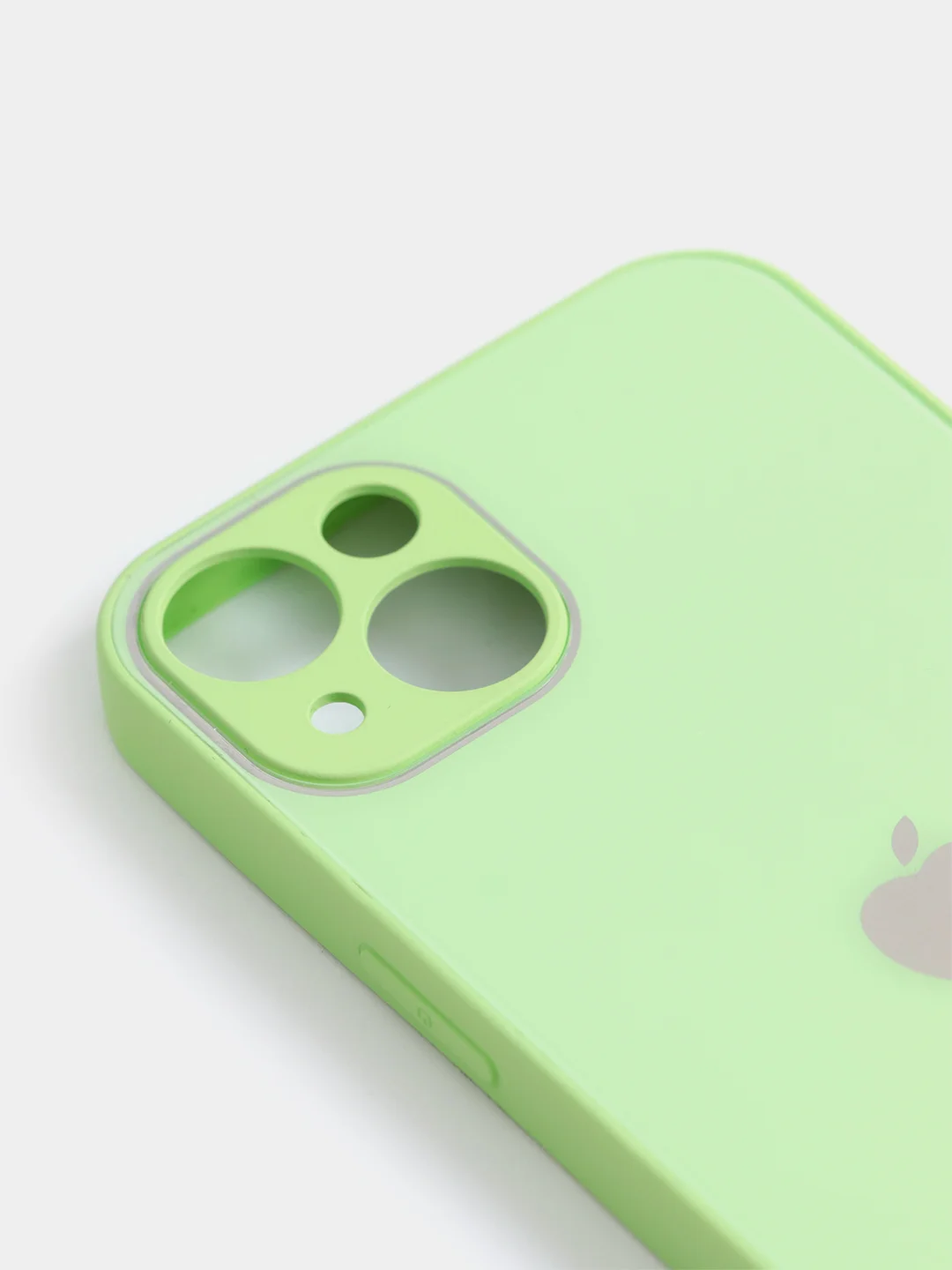 Лайм чехол силиконовый со стеклянной панелью для iPhone 13