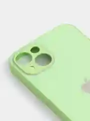 Лайм чехол силиконовый со стеклянной панелью для iPhone 13