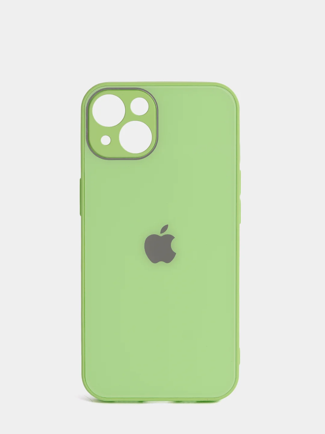 Лайм чехол силиконовый со стеклянной панелью для iPhone 13