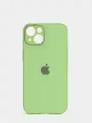 Лайм чехол силиконовый со стеклянной панелью для iPhone 13