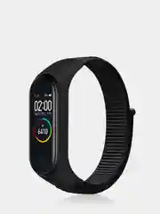 Угольный ремешок нейлоновый на липучке для Xiaomi Mi Band 3, Mi Band 4, Band 5, Band 6, Mi Band 7