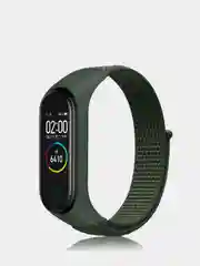 Хаки ремешок нейлоновый на липучке для Xiaomi Mi Band 3, Mi Band 4, Band 5, Band 6, Mi Band 7