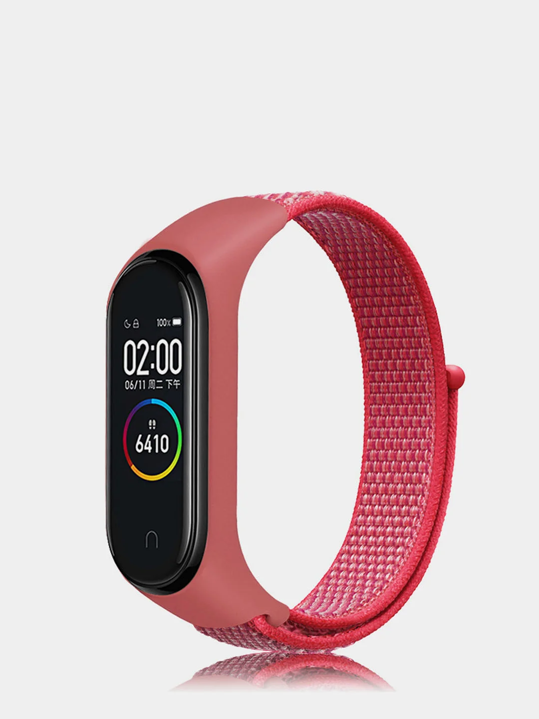 Коралловый ремешок нейлоновый на липучке для Xiaomi Mi Band 3, Mi Band 4, Band 5, Band 6, Mi Band 7