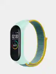 Бирюзовый ремешок нейлоновый на липучке для Xiaomi Mi Band 3, Mi Band 4, Band 5, Band 6, Mi Band 7