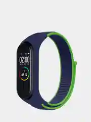 Темно-синий ремешок нейлоновый на липучке для Xiaomi Mi Band 3, Mi Band 4, Band 5, Band 6, Mi Band 7
