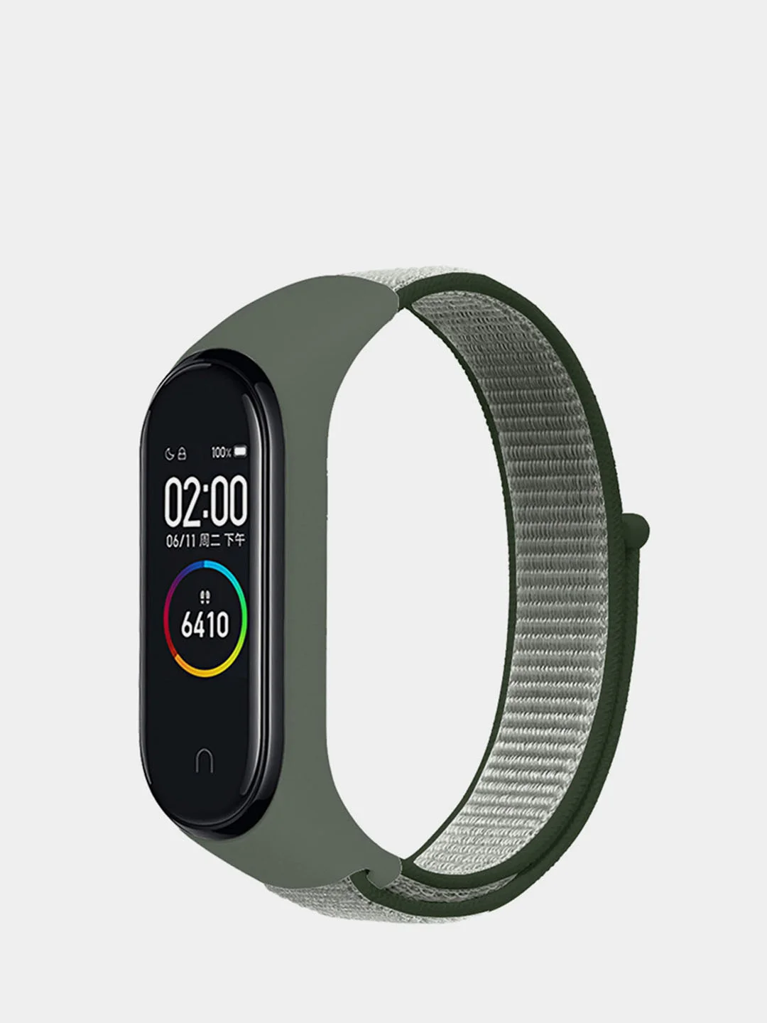 Хром ремешок нейлоновый на липучке для Xiaomi Mi Band 3, Mi Band 4, Band 5, Band 6, Mi Band 7