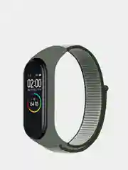 Хром ремешок нейлоновый на липучке для Xiaomi Mi Band 3, Mi Band 4, Band 5, Band 6, Mi Band 7