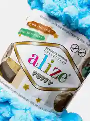 Голубой пряжа Alize Puffy