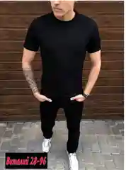 Черный футболка Мужская 100% COTON