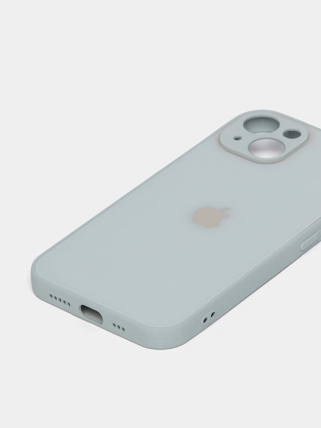 Лайм чехол силиконовый со стеклянной панелью для iPhone 13