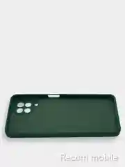 Зеленый чехол силиконовый с защитой камеры для Samsung A22, M22, M32 с бархатной подкладкой
