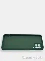 Зеленый чехол силиконовый с защитой камеры для Samsung A22, M22, M32 с бархатной подкладкой