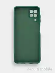 Зеленый чехол силиконовый с защитой камеры для Samsung A22, M22, M32 с бархатной подкладкой