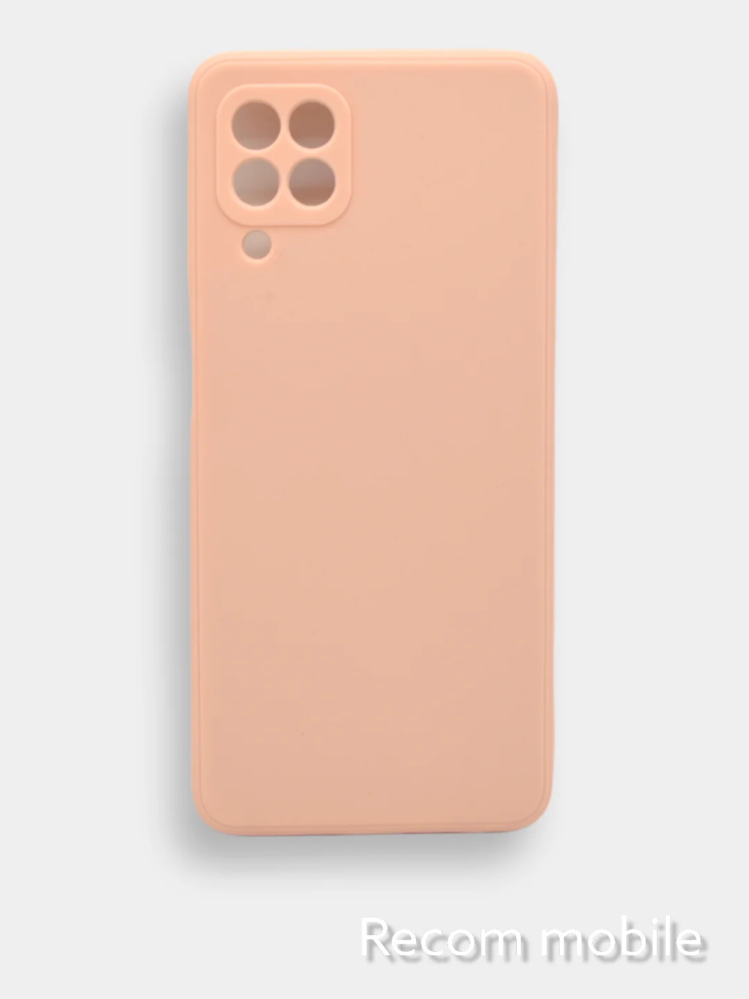 Коралловый меланж чехол силиконовый с защитой камеры для Samsung A22, M22, M32 с бархатной подкладкой