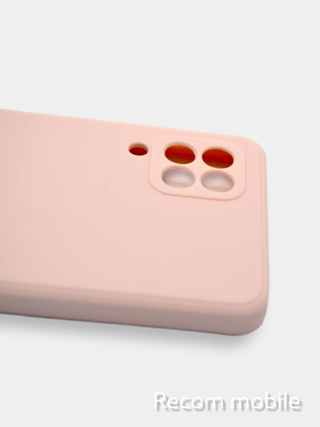 Коралловый меланж чехол силиконовый с защитой камеры для Samsung A22, M22, M32 с бархатной подкладкой