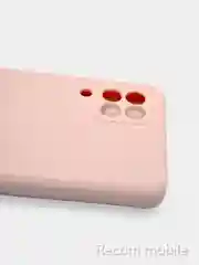 Коралловый меланж чехол силиконовый с защитой камеры для Samsung A22, M22, M32 с бархатной подкладкой