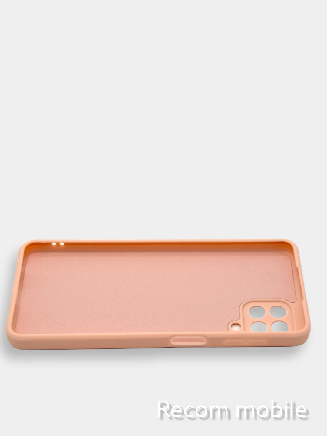 Коралловый меланж чехол силиконовый с защитой камеры для Samsung A22, M22, M32 с бархатной подкладкой