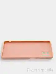 Коралловый меланж чехол силиконовый с защитой камеры для Samsung A22, M22, M32 с бархатной подкладкой