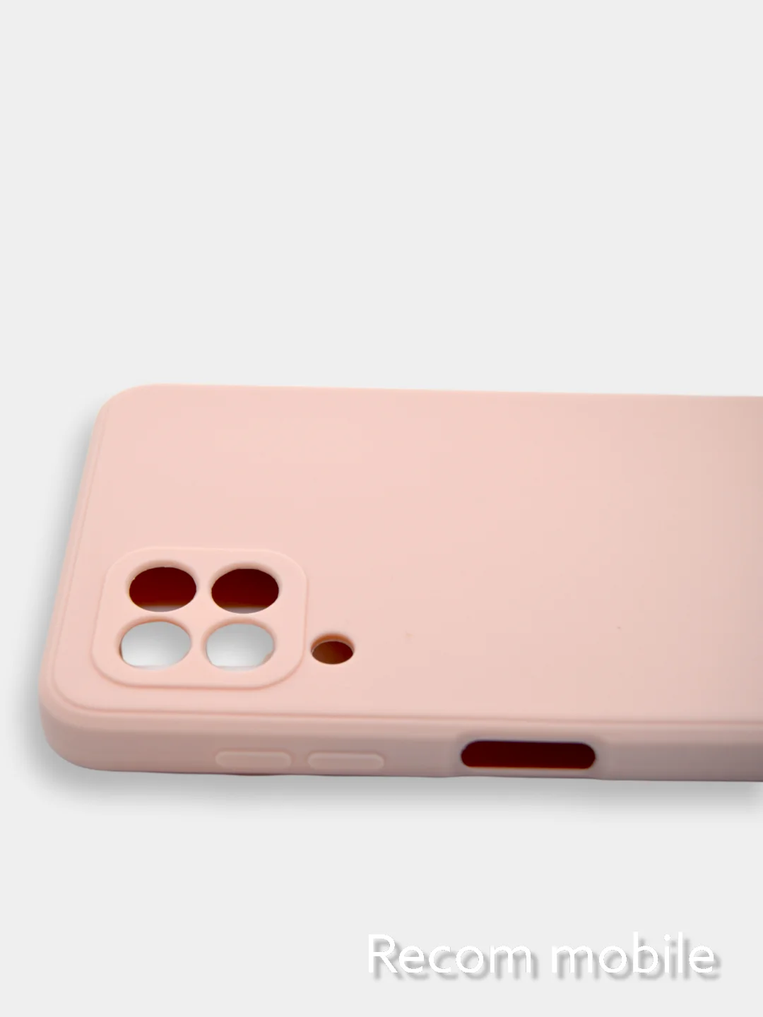 Коралловый меланж чехол силиконовый с защитой камеры для Samsung A22, M22, M32 с бархатной подкладкой