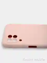 Коралловый меланж чехол силиконовый с защитой камеры для Samsung A22, M22, M32 с бархатной подкладкой