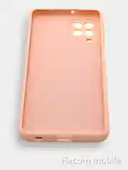 Коралловый меланж чехол силиконовый с защитой камеры для Samsung A22, M22, M32 с бархатной подкладкой