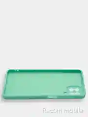 Бирюзовый чехол силиконовый с защитой камеры для Samsung A22, M22, M32 с бархатной подкладкой