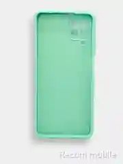Бирюзовый чехол силиконовый с защитой камеры для Samsung A22, M22, M32 с бархатной подкладкой