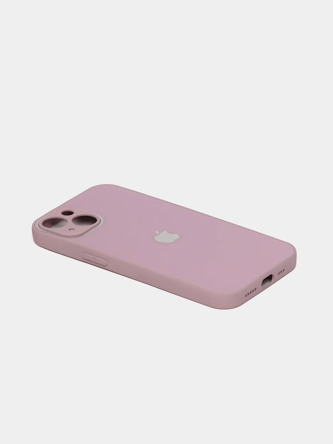 Сиреневый чехол силиконовый со стеклянной панелью для iPhone 13