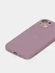 Сиреневый чехол силиконовый со стеклянной панелью для iPhone 13