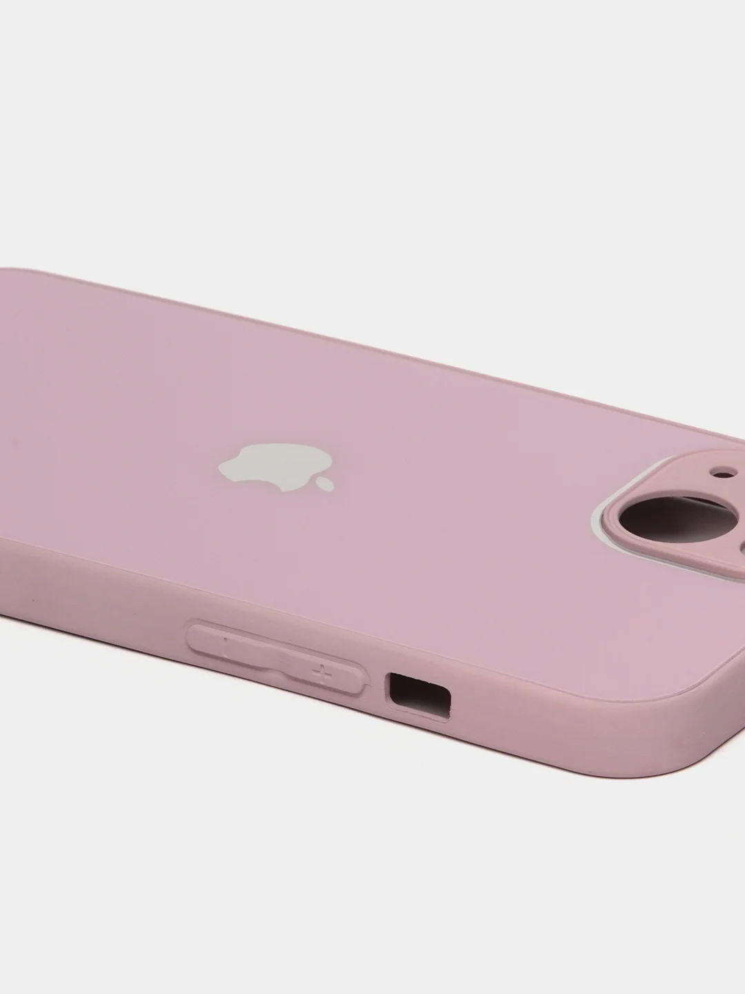Сиреневый чехол силиконовый со стеклянной панелью для iPhone 13