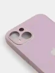 Сиреневый чехол силиконовый со стеклянной панелью для iPhone 13