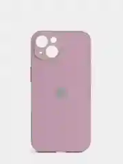 Сиреневый чехол силиконовый со стеклянной панелью для iPhone 13