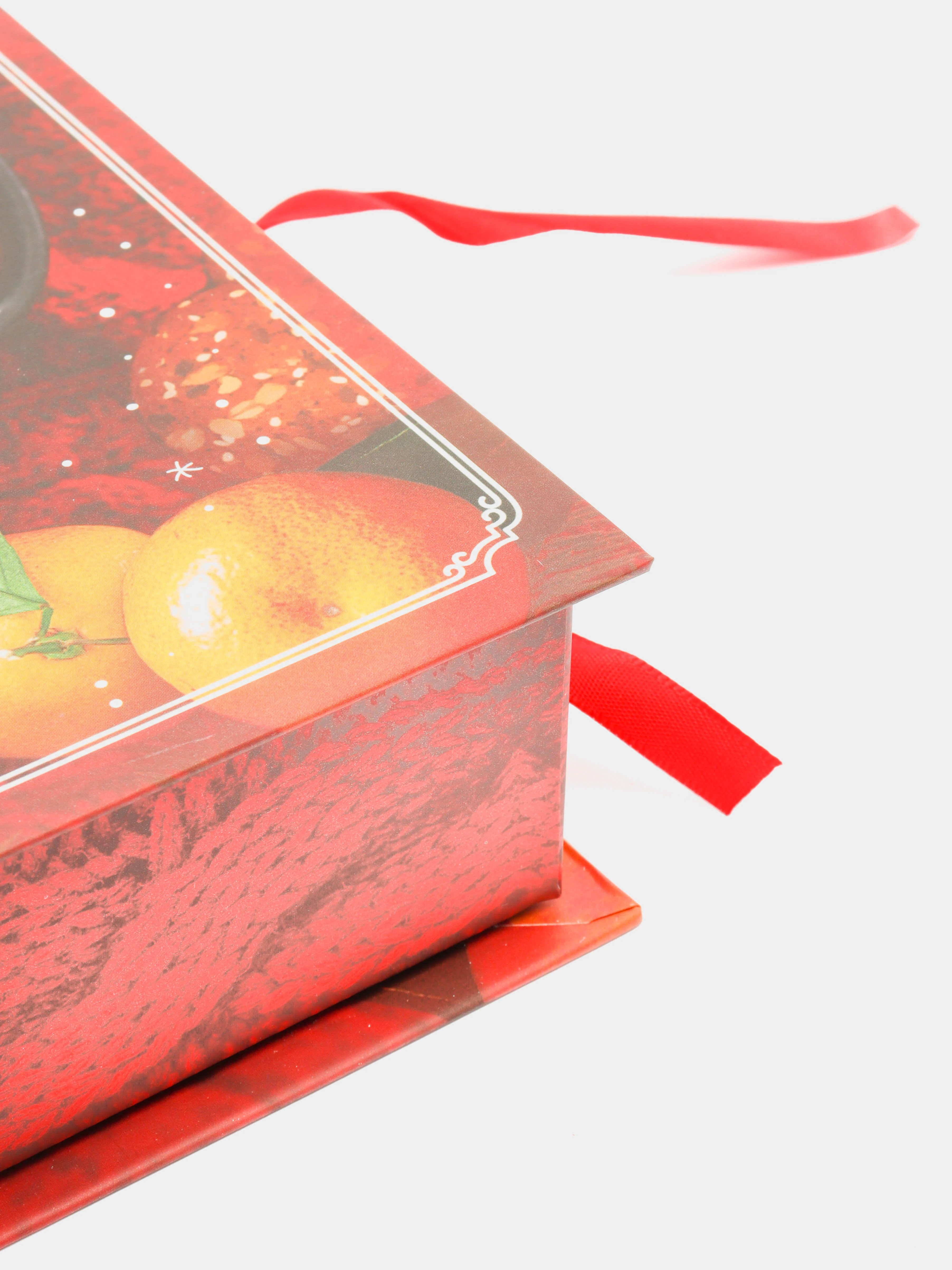 Багровый коробка - книга "Новый год", 20 х 12.5 х 5 см