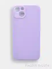 Лавандовый чехол для iPhone 13, 13 Pro, 13 Pro Max силиконовый с закрытым низом и бархатом внутри