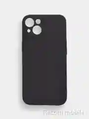 Черный чехол для iPhone 13, 13 Pro, 13 Pro Max силиконовый с закрытым низом и бархатом внутри