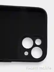 Черный чехол для iPhone 13, 13 Pro, 13 Pro Max силиконовый с закрытым низом и бархатом внутри